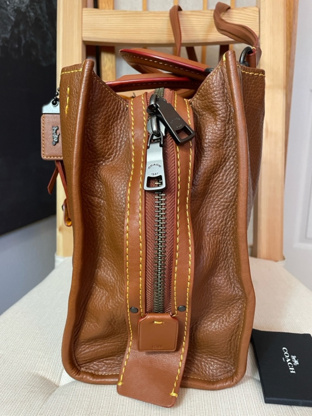 Coach 1941 Rogue 30 in Black Copper / Saddle NWT - Picture 7 of 17